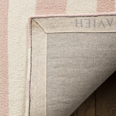 Ivory and Pink Hand-Tufted Wool Kids Square Rug