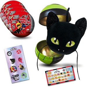 Miraculous Ladybug, 4-1 Surprise Miraball, Toys for Kids with Collectible Character Metal Ball, Kwami Plush, Glittery Stickers and White Ribbon - 1 of 4