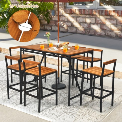 Rattan table 2024 with parasol hole