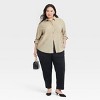 Women's Oversized Long Sleeve Crinkle Button-Down Shirt - A New Day™ - 3 of 3