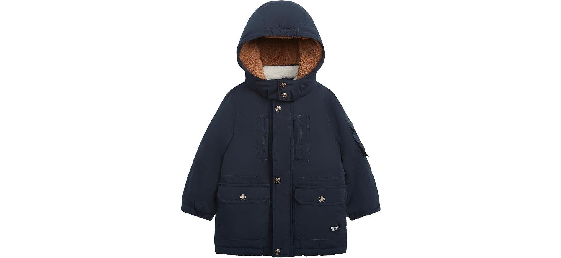 OSHKOSH B'GOSH Heavyweight Parka Jacket for Boys, Winter Coat with Hood, Navy, size 2T
