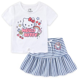 Hello Kitty Sanrio Girls Short Sleeve Shirt and Skirt 2 Piece Set for Big Kids - Size 10 - 1 of 4