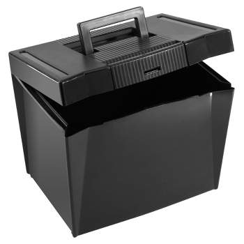 Pendaflex Portable File Storage Box, 10-7/8 x 13-1/2 x 10-1/4 Inches, Black