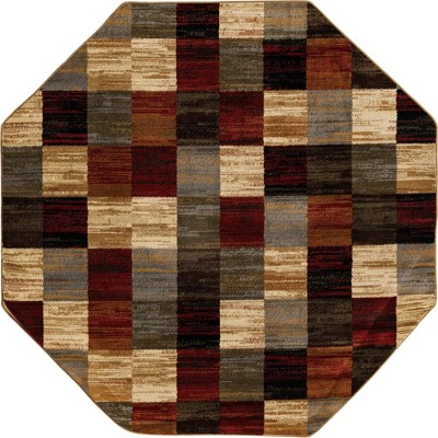 Multi-Color Geometric Octagon Synthetic Indoor Area Rug