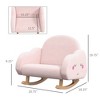 Ruvalino Baby Bouncers and Rockers Cloud Shaped Rocking Chair with Velvet Upholstery for Nursery Room, Pink, 20.5"*18.3"*19.8" - 3 of 4