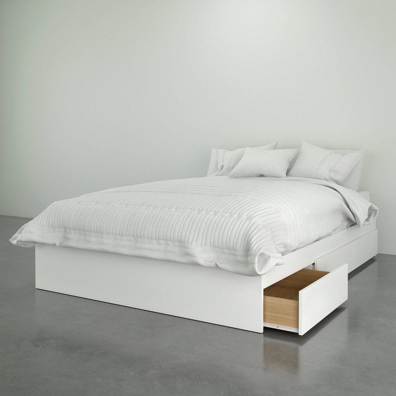 3 Drawer Storage Platform Bed White - Nexera, 3 of 11