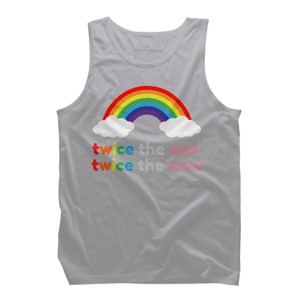 Adult Design By Humans Rainbow Twice The Dad & Love By Tank Top - 1 of 2