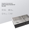 Double Bowl(60/40) Undermount Sink- 28inx19in Double Bowl Kitchen Sink 16 Gauge with Two 10in Deep Basin - 4 of 4