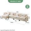 3-Seater Sectional Sofa with Footstool, Deep Corduroy Sofa, Double Cushions, Plush Back and Armrest Pillows, Comfortable Cloud Sofa for Living Room - 2 of 4