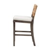 bali & pari Porsha Modern Bohemian Dark Brown Finished Mahogany Wood and Natural Rattan Counter Stool - 4 of 4