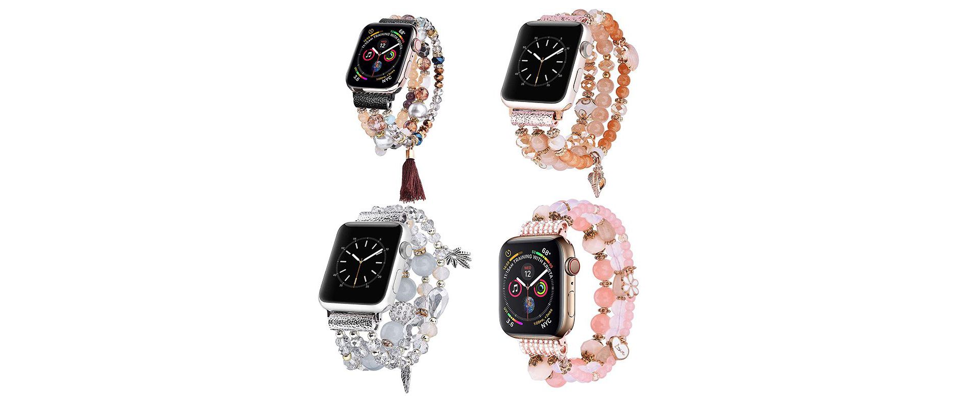 Worryfree Gadgets Apple Watch Replacement Band for iWatch Series 8/7/6/5/4/3/2/1 Series SE Stretchable Fashion Wristband for Women Girls