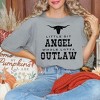 Simply Sage Market Women's Little Bit Angel Horns Short Sleeve Garment Dyed Tee - 2 of 2