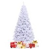 Tangkula 6ft White Christmas Pine Tree Hinged Artificial Decoration w/ 1000 Tips & Metal Stand - 4 of 4