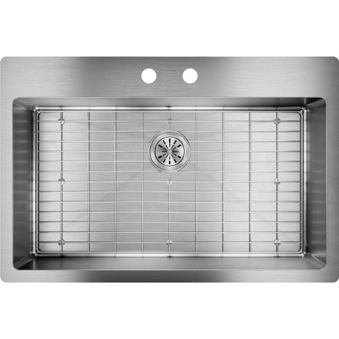 Elkay Ectsrs33229tbg Crosstown 33 Universal Installation Single Basin Stainless Steel Kitchen Sink