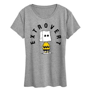 Women's - Peanuts - Charlie Brown Extrovert Short Sleeve Graphic T-Shirt - 1 of 4