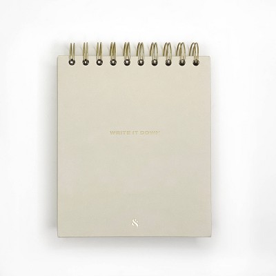 Desktop Ruled 1 Subject Spiral Notepad Write It Down Cream - Wit & Delight: Hard Cover, Lined Paper, 135 Pages, 5.5x6.5"