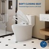 One Piece Toilet with 17.5" ADA Comfort Chair Height Seat, Compact Toilet Elongated Side Lever Flush 1.28 GPF, MAP 1000g Powerful Flush - 3 of 4