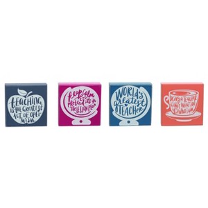 Transpac Teacher Appreciation Block Set of 4 Spring Home Decorations - 1 of 1