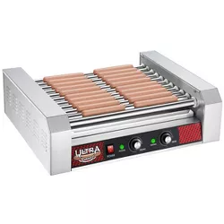 Great Northern Popcorn Electric Hot Dog Roller Machine or Countertop Sausage Grill Cooker With Removable Drip Tray