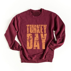 Turkey Day Block Distressed - Women's Graphic Sweatshirt - 1 of 4