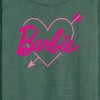 Women's - Barbie - Pink Arrow Heart Logo Lightweight French Terry Wide Neck Long Sleeve Shirt - 2 of 4