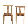 2pc Artha Teak Wood and Seagrass Dining Chairs Natural Brown - Baxton Studio - 3 of 4