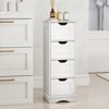 Costway Bathroom Storage Cabinet with 4 Drawers Cut-out Handles Anti-toppling Device White/Black/Brown - 2 of 4