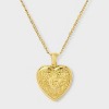 14K Gold Dipped Heart Charm Initial Necklace - A New Day™ Gold - 2 of 4