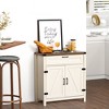 Aghana Digitals Distressed White Farmhouse Buffet Cabinet with Adjustable Shelf, Barn Doors & - 4 of 4