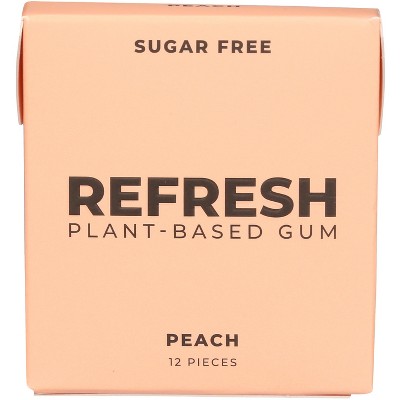 Refresh Gum - Gum - Peach - Case of 12 - 12 ct