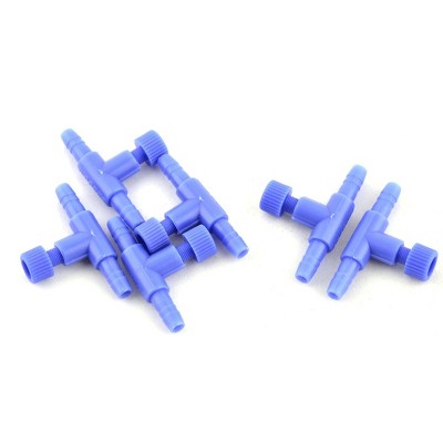 Unique Bargains Fish Tank Aquarium T Shaped Air Line Tubing Control Valve Connector 6 Pcs