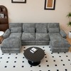 110'' Chenille U-Shaped Sectional Sofa with Double Chaise Lounge, Memory Foam and Waist Pillows, Upholstered Cloud Couch for Living Room or Office - 4 of 4