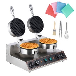 Commercial Double Waffle Cone Maker Machine, 110V 2400W Stainless Steel ...