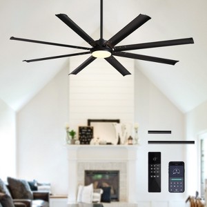 Ludomide 72 Inch Large Ceiling Fan with Lights and Remote Industrial Ceiling Fan Indoor/Outdoor Ceiling Fans for Patio Living Room - 1 of 4