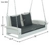PE Wicker Hanging Porch Swing,2-Persons Lounge Chair with Cushions And Chains,Outdoor Patio Rattan Swing Bench-Cuddlewood - 4 of 4