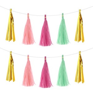 Unique Bargains Party Decoration Reusable Strong Rope Tassel Garland Banner 20 Pcs - 1 of 4
