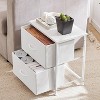 SEVOBAL 2PCS Nightstand 2 Drawers Bedside Table Removable Bins Sturdy Organizer Furniture for Bedroom Nursery Closet Living Room, White, 18"*11.8"*20" - 4 of 4