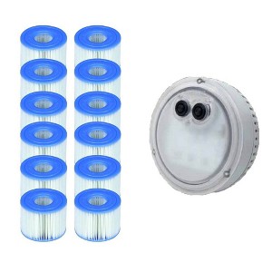 Intex PureSpa Light for Bubble Spa Hot Tub + S1 Replacement Cartridges (12 Pack) - 1 of 4