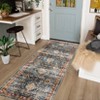 Traditional Distressed Area Rugs for Living Room Bedroom Non Slip Washable Medallion Pattern Printed Thin Carpet Rugs - 2 of 4