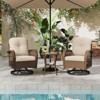 Tangkula Set Of 3 Patio Swivel Rocker Set Gliding Bistro Furniture Set w/ Tempered Glass Table - 4 of 4