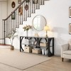 3-Tier Industrial Console Table, Narrow Long Entryway Table with Open Storage for Living Room, Foyer, Hallway - 4 of 4