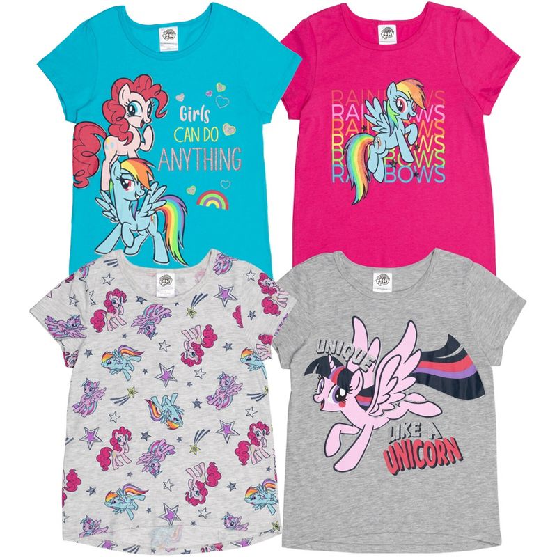 My Little Pony Rainbow Dash Little Girls 4 Pack Graphic T-Shirts Multicolor 6-6X, 1 of 8
