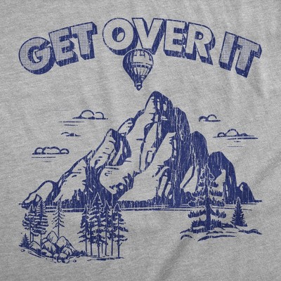 Мужские футболки Crazy Dog T-Shirts, Inc. Mens Funny T Shirts Get Over It Sarcastic Mountain Graphic Novelty Tee for Men - Crazy Dog Men's T Shirt for Motivation Light Grey L — фото 2