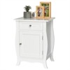 Tangkula 2PCS Wooden Accent End Table with Drawer Storage Floor Cabinet for Living Room, Bedroom, Hallway - 3 of 4