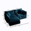 GDFStudio Yule Modern 76.7" Chenille Upholstered Loveseat with Pillows - 3 of 4