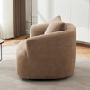 38.2" Swivel Accent Chair pholstered Barrel Sofa with 360° Swivel a Throw Pillow for Living Room, Bedroom-- Frevyn - 3 of 4