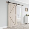 SMARTSTANDARD 84 in. Height K Shape Natural Wood Interior Barn Door (No Hardware Included) - 4 of 4