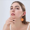 Bohemian Daisy Flower Matte Floral Long Petal Drop Dangle Earrings Layered Tiered for Women Chic Boho Wedding Jewelry - 4 of 4