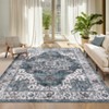 Persian Retro Carpet Vintage Floral Rugs for Living Room Bedroom Decor Washable Indoor Area Rug Low Pile Non Slip Soft Floor Mat - 2 of 4