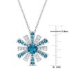 EVERLY JEWELRY | Sterling Silver 2 3/8 CT TGW London Blue Topaz and White Topaz Starburst Pendant with Chain - 18 inch - 4 of 4